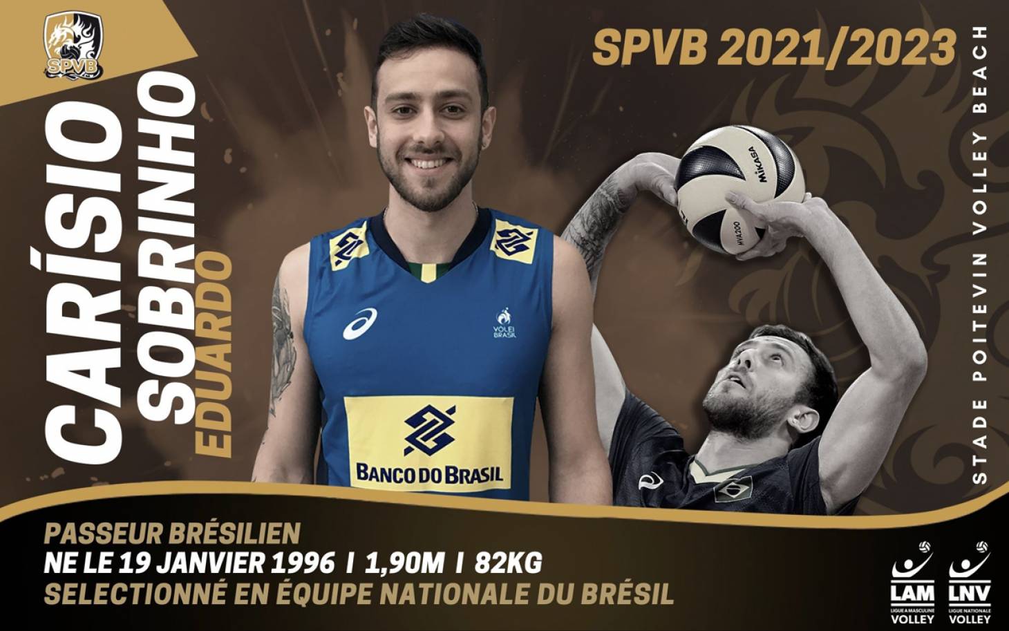Volley - Le passeur brésilien Eduardo Carísio Sobrinho s'engage avec le SPVB