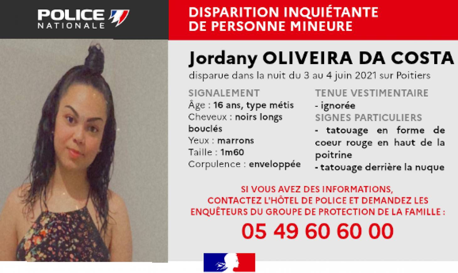 Disparition inquiétante d'une adolescente à Poitiers