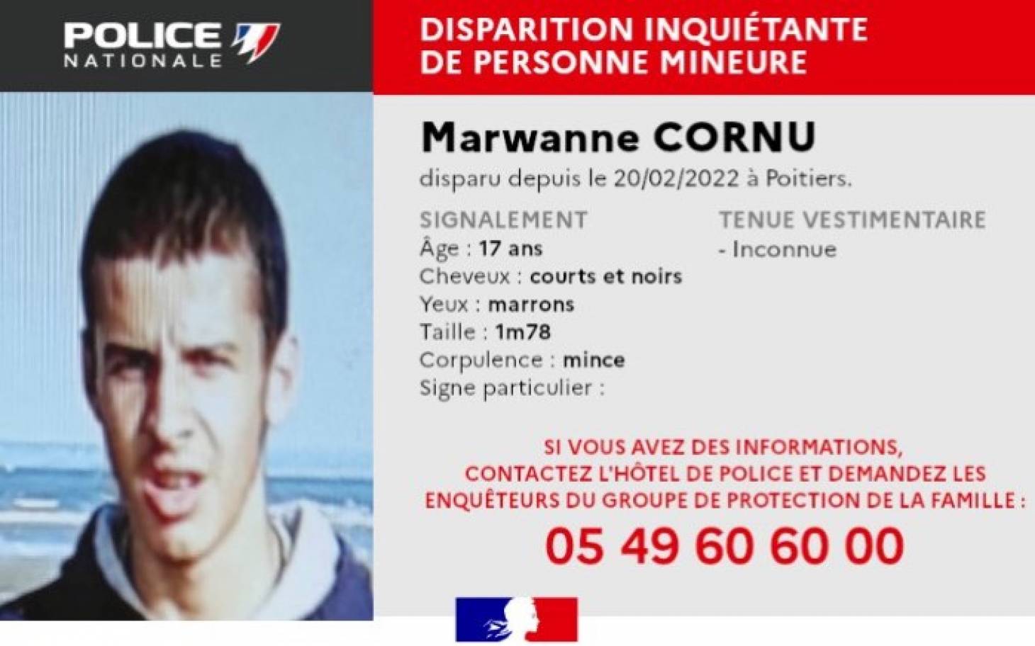 Disparition inquiétante d'un mineur à Poitiers