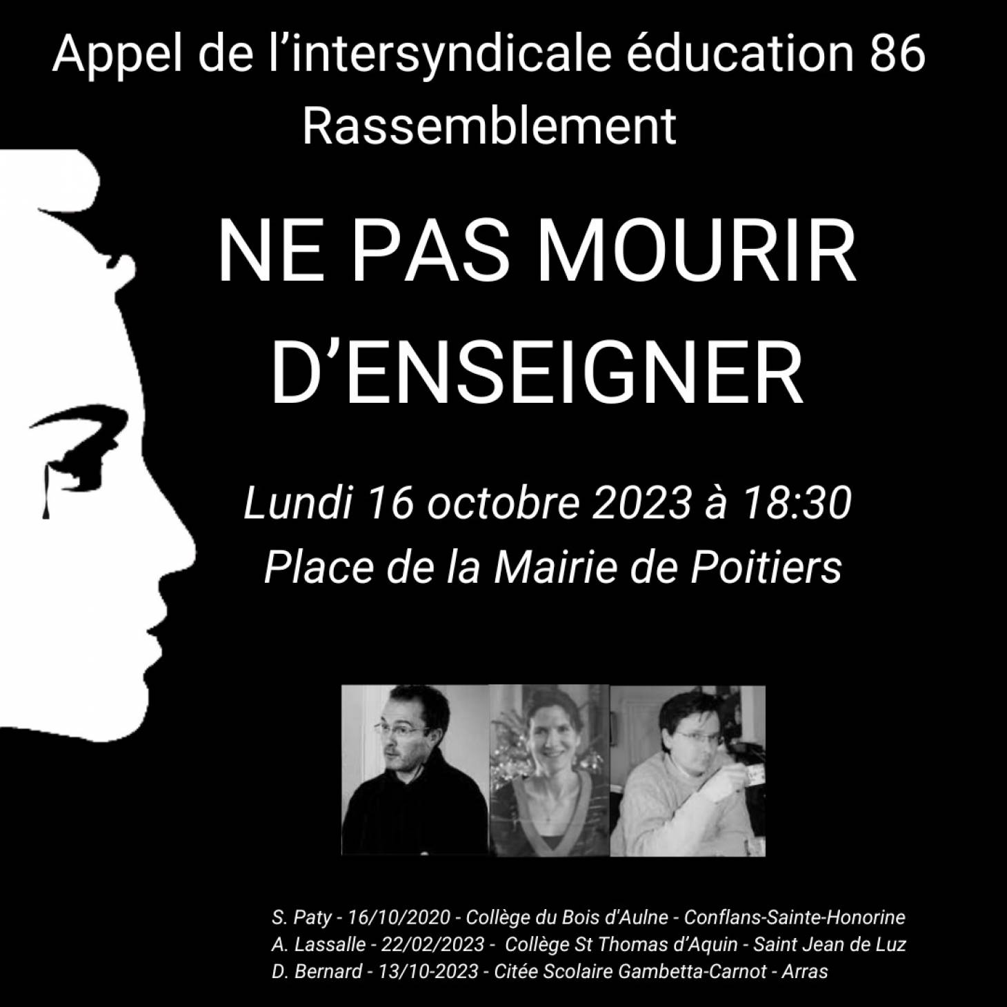 Ecole - Minute de silence et rassemblement lundi à Poitiers