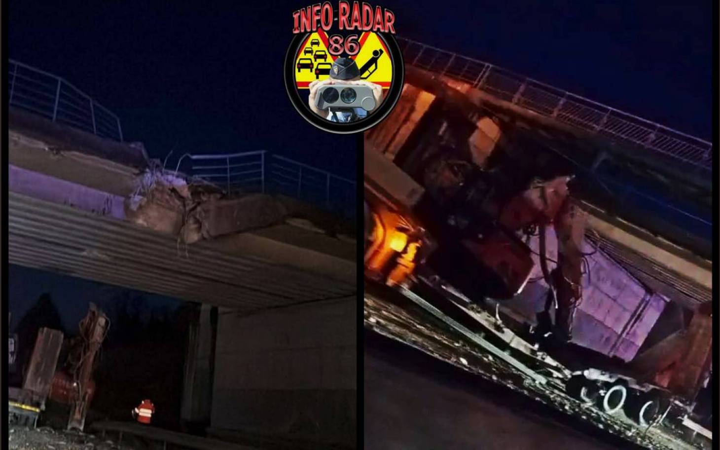 Nationale 10 : le pont percuté par une pelleteuse, la circulation très perturbée