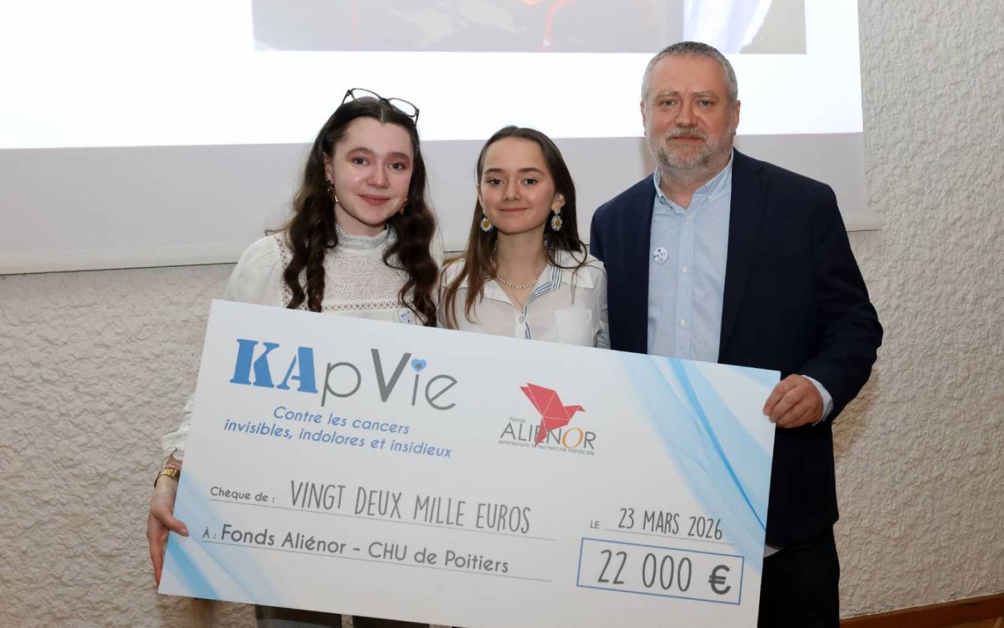 KAp Vie reverse 22 000€ au Fonds Aliénor du CHU de Poitiers
