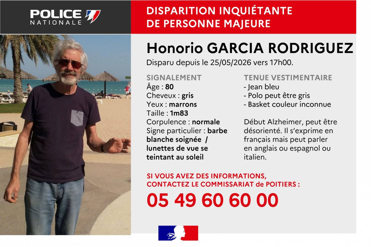 Disparition inquiétante à Poitiers : un octogénaire est recherché