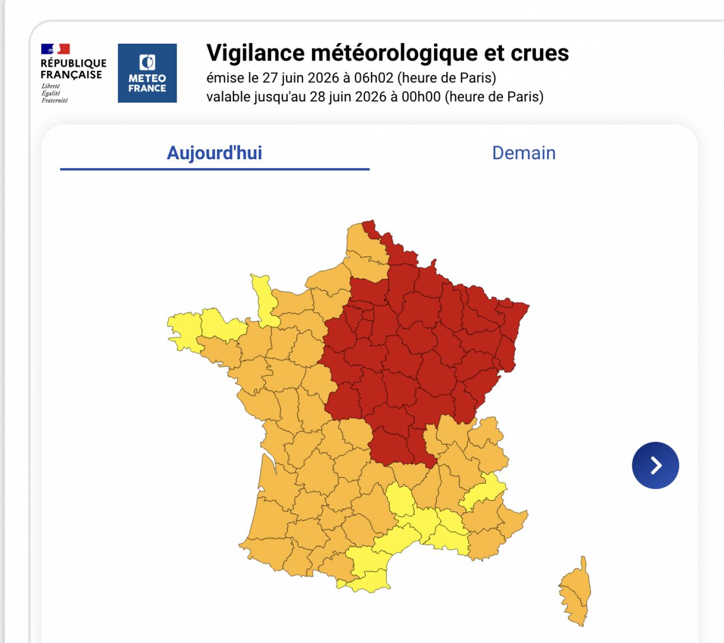 Canicule - La Vienne repasse à l'orange