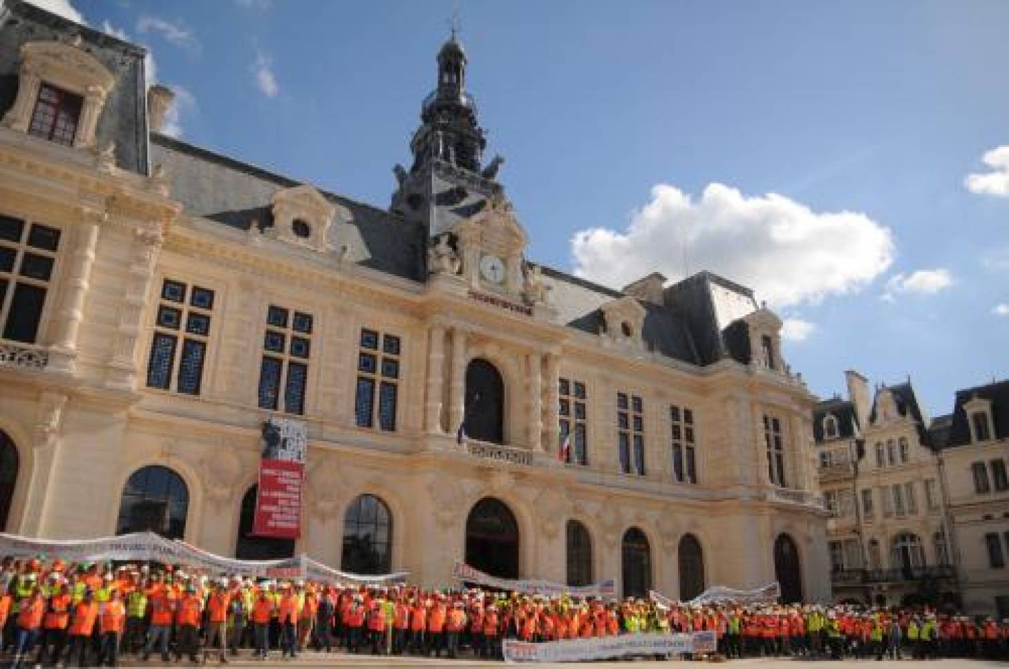 Les salariés des travaux publics dans la rue