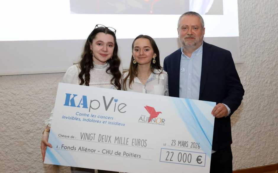 KAp Vie reverse 22 000€ au Fonds Aliénor du CHU de Poitiers