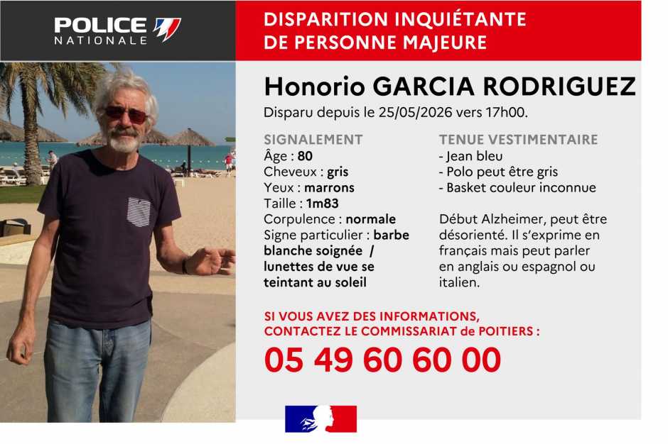 Disparition inquiétante à Poitiers : un octogénaire est recherché