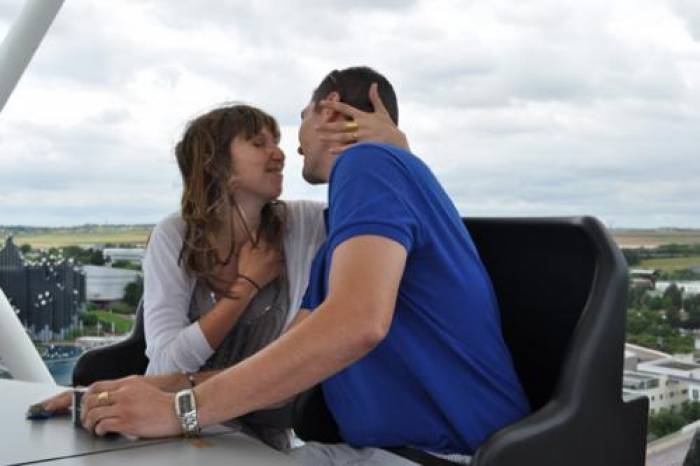 Une demande en mariage dans les airs