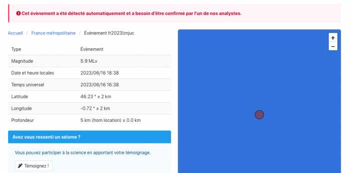 Un séisme d'une magnitude supérieur à 5 ressenti dans la Vienne