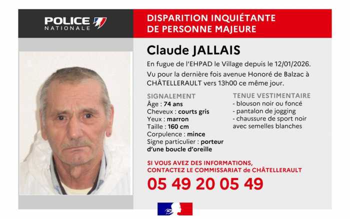 Châtellerault : Claude Jallais retrouvé